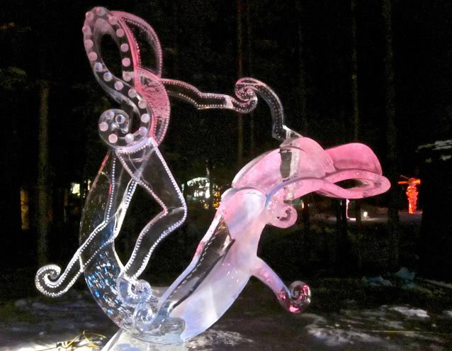 art on ice10 Beautiful Colored Ice Sculptures in Alaska