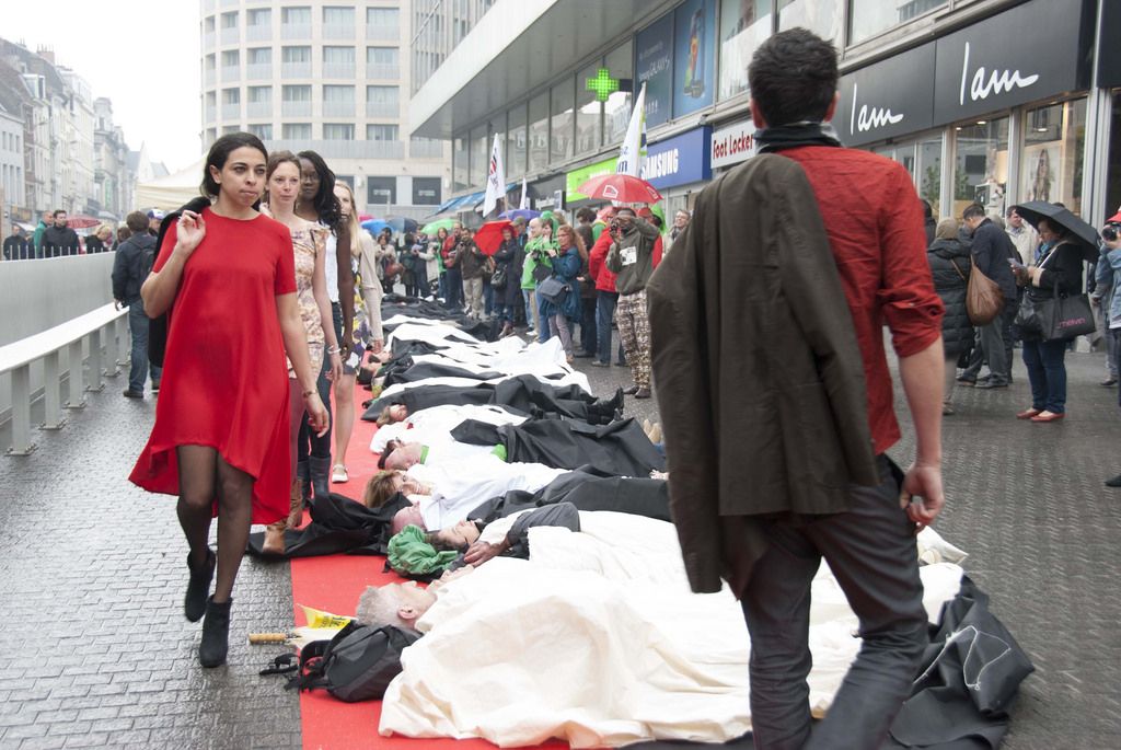 rana plaza1 Rana Plaza Disaster   Protest after One Year in Brussels