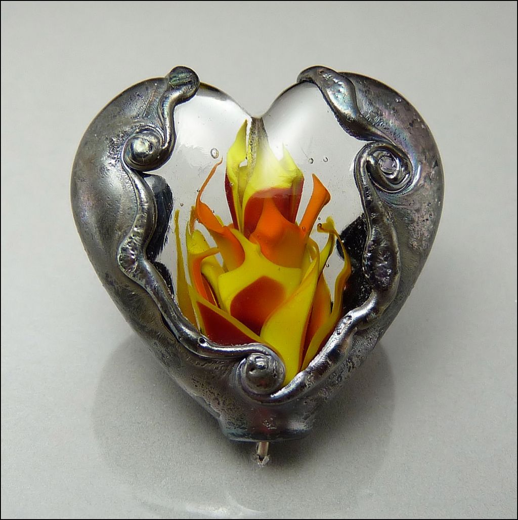 glass art10 Handmade Lampwork Hearts by Stephanie