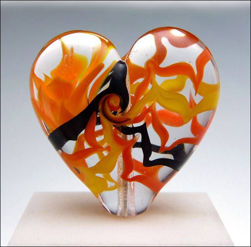 glass art15 Handmade Lampwork Hearts by Stephanie