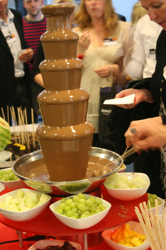 chocolate fountain2 What Kind of Chocolate Could Be Used in a Chocolate Fountain