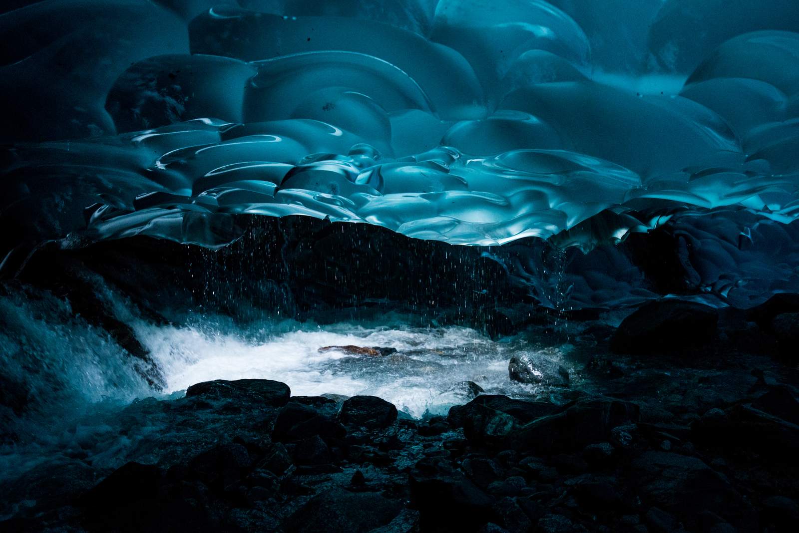 mendenhall Ice Caves under the Mendenhall Glacier in Juneau, Alaska