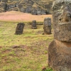 Gigantic Moai Statues and Heads in Polynesian Easter Island