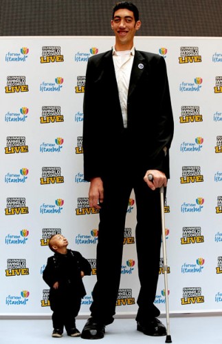 tallest and shorte 1559059i 323x499 The worlds tallest man and the worlds shortest man